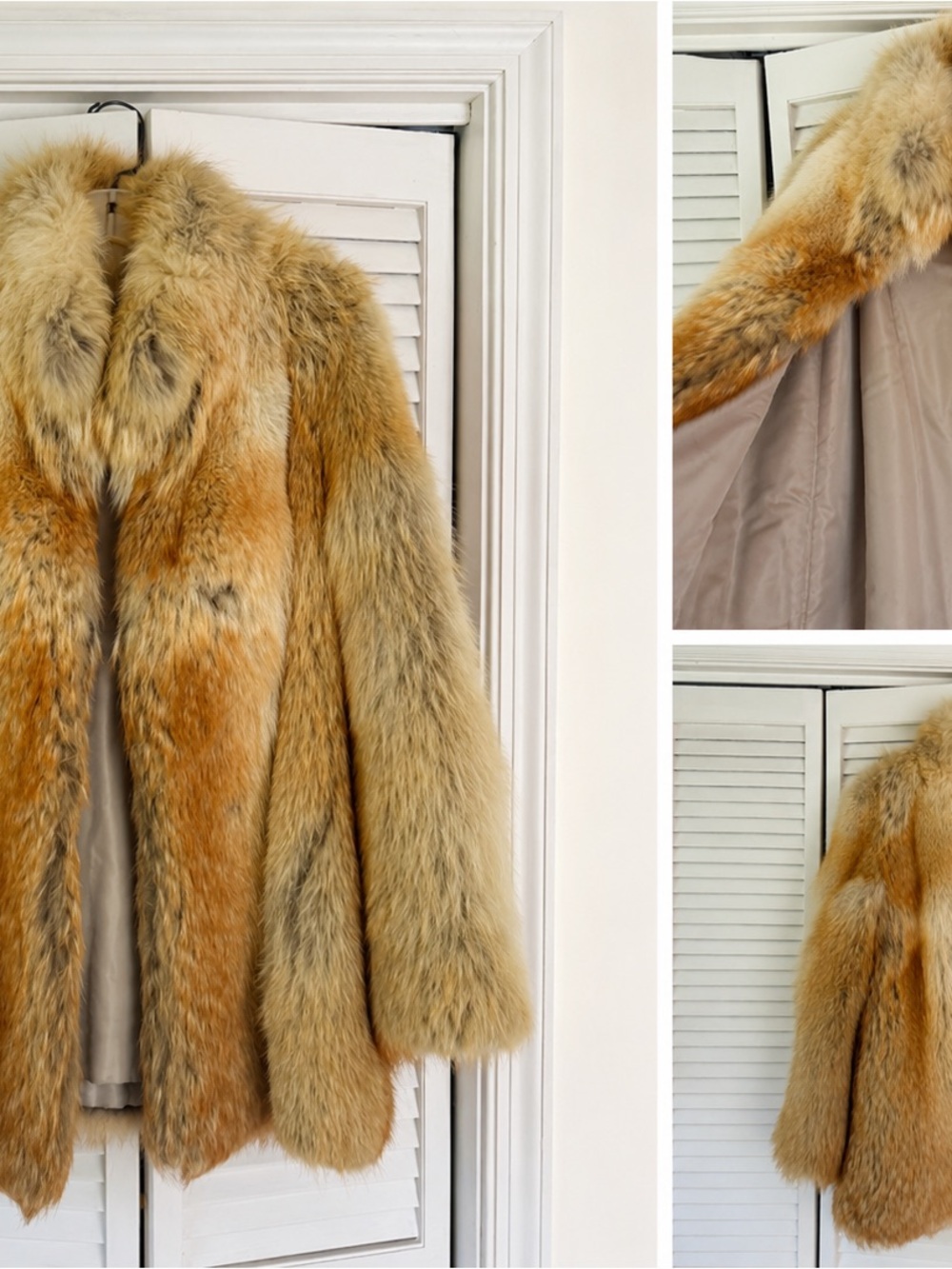 Luxurious Golden Brown Fur Coat - Women’s Jacket